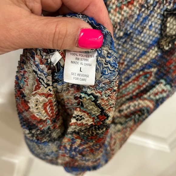 Nicola Colorful Paisley and Plaid Sleeveless Top very stretchy y2k print retro - Picture 4 of 5